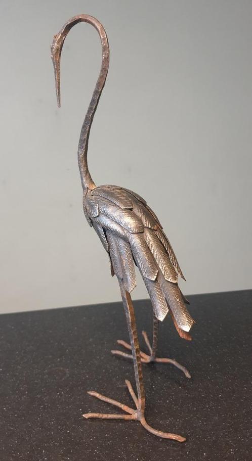 IJzeren vogel op lange poten, Verzamelen, Beelden en Beeldjes, Gebruikt, Dier, Ophalen of Verzenden
