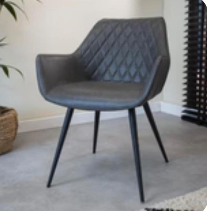 Industriële eetkamerstoele antraciet 4 stuks, Huis en Inrichting, Stoelen, Zo goed als nieuw, Grijs, Ophalen