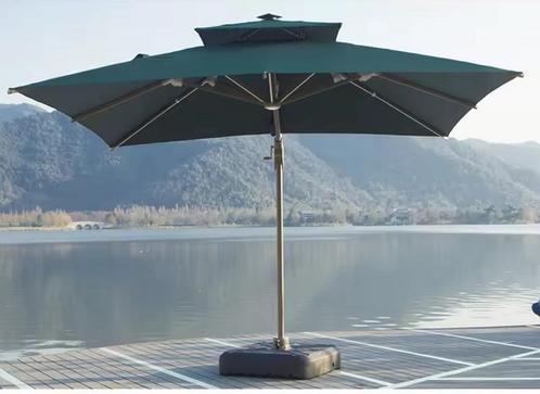 Zweefparasol met Ledverlichting Kaki groen splinternieuw!, Tuin en Terras, Parasols, Zweefparasol, 2 tot 3 meter, Verstelbaar