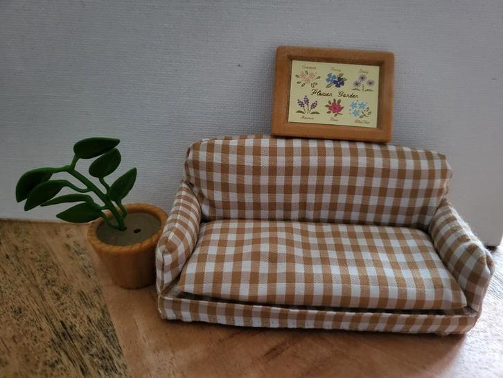 Sylvanian bank schilderijtje bloempot 7 euro, Verzamelen, Poppenhuizen en Toebehoren, Ophalen of Verzenden