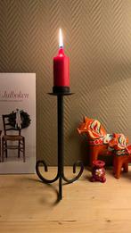 Zweedse vintage smeedijzeren kandelaar, Antiek en Kunst, Ophalen of Verzenden, Overige materialen