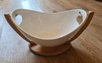 Hangende fruitschaal keramiek/bamboe, Ophalen, Zo goed als nieuw, Rond, Porselein of Keramiek