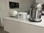 3x Wesco oa chroom prullenbak en witte broodtrommels, Huis en Inrichting, Ophalen, Zo goed als nieuw