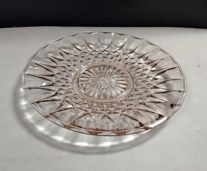 licht rose glas schaal/bord, Antiek en Kunst, Antiek | Glas en Kristal, Ophalen of Verzenden