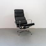 3x Vitra Eames EA 222 Soft Pad Lounge Chair Zwart- Chroom