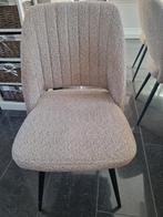 6 Beige Bouclé Eetkamerstoelen - Nieuwstaat!, Huis en Inrichting, Stoelen, Ophalen, Zo goed als nieuw, Overige kleuren, Vijf, Zes of meer stoelen