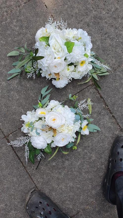 Bruiloft decoratie bloemstukken vaasjes vlaggenlijn, Huis en Inrichting, Woonaccessoires | Kunstplanten en Kunstbloemen, Zo goed als nieuw