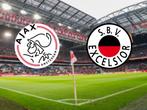 2 kaartjes ajax Excelsior 410/411 rij 26, Tickets en Kaartjes, December, Twee personen