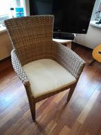 Rotanstoelen 4 stuks met kussentjes, Huis en Inrichting, Ophalen, Strak, Gebruikt, Bruin