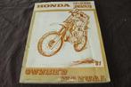 Honda CR125R Elsinore 1981 motorcycle owner's manual CR 125, Ophalen of Verzenden, Honda
