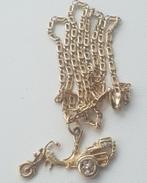 Gouden ketting met hanger trike 7 diamanten 14 karaats, Verzenden, Nieuw, Met edelsteen, Goud