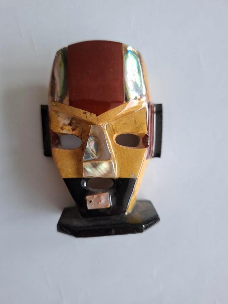 Mexicaans Mozaïekmasker - Azteekse Stijl, Handgemaakt, Antiek en Kunst, Kunst | Niet-Westerse kunst, Ophalen of Verzenden