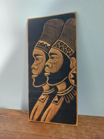 Houten Wanddecoratie Afrikaanse Mannen beschikbaar voor biedingen