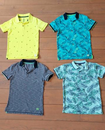 4 mooie poloshirts mt134-140 Zgan. 3x We fashion, 1x overig beschikbaar voor biedingen