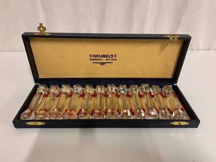 Geubels Kristallen Messenleggers in Originele Doos, Antiek en Kunst, Antiek | Glas en Kristal, Ophalen of Verzenden
