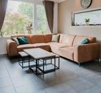 Cognac hoekbank 244x274cm, Huis en Inrichting, Banken | Bankstellen, 250 tot 300 cm, Gebruikt, Hoekbank, Ophalen of Verzenden