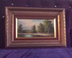 Schilderij landschap sierlijke gouden lijst, Antiek en Kunst, Kunst | Schilderijen | Klassiek, Ophalen of Verzenden