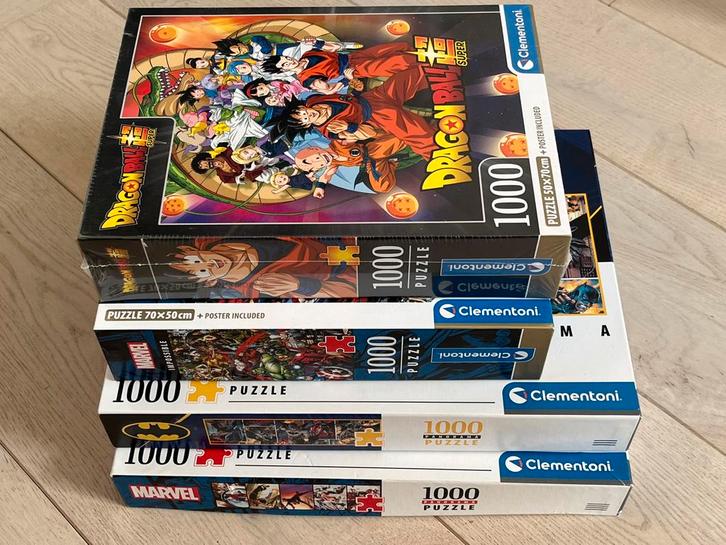 Set 4x Clementoni puzzels Marvel Dragon Ball Super Batman, Verzamelen, Speelgoed, Zo goed als nieuw, Verzenden