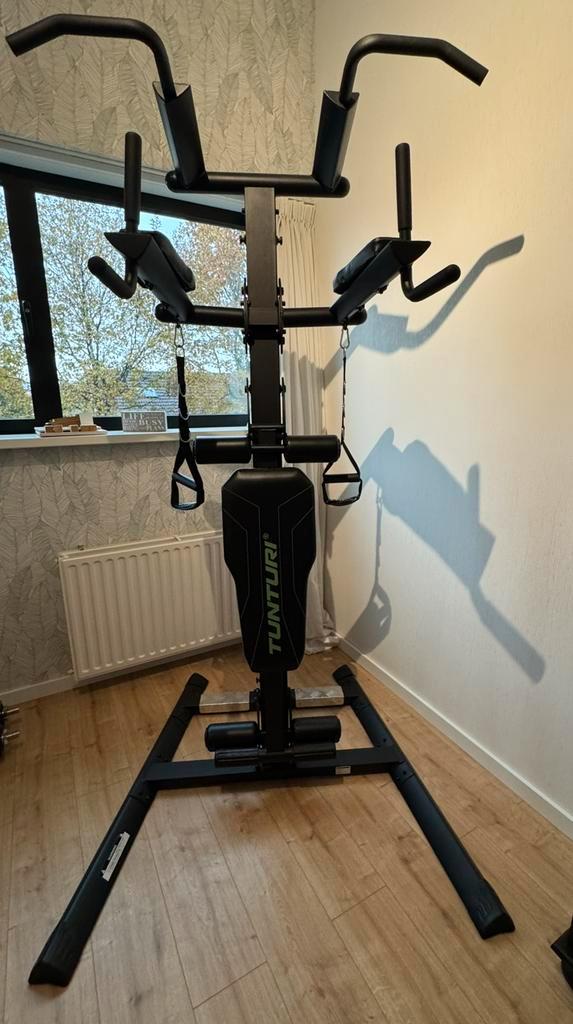 Fitnessapparaat Tunturi PT80 Power Tower, Sport en Fitness, Fitnessapparatuur, Zo goed als nieuw, Krachtstation, Armen, Borst
