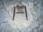 Nieuw wit/zwart/grijs rompertje Ladies I have arrived mt 68, Kinderen en Baby's, Ophalen of Verzenden, Nieuw, Jongetje, Nacht- of Onderkleding