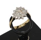 Rozet 24 diamanten 14k gouden luxe dames ring entourage, Sieraden, Tassen en Uiterlijk, Ringen, Voordeelsieraden, Ophalen of Verzenden