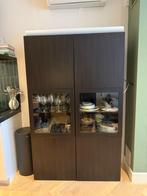 IKEA BESTÅ kast met glazen deuren – zwartbruin Lappviken/Sin, Huis en Inrichting, Ophalen, 100 tot 150 cm, Zo goed als nieuw, Modern en strak ontwerp