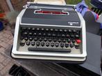 Vintage typemachine in draagkoffer metallic grijs met zwart, Diversen, Typemachines, Gebruikt, Ophalen of Verzenden