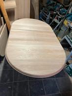 Eiken uitschuifbare tafel onbehandeld, Huis en Inrichting, Tafels | Eettafels, Ophalen of Verzenden, Zo goed als nieuw, Rechthoekig