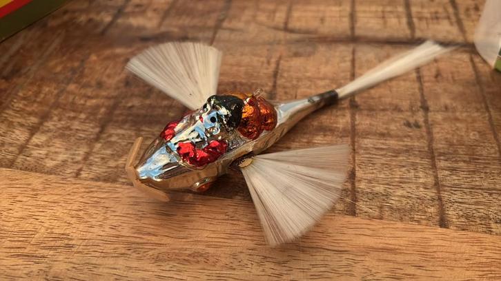 Kerstbal: Vliegtuig met Kerstman, Antiek en Kunst, Antiek | Overige Antiek, Ophalen of Verzenden