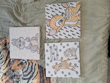 3 schilderijtjes van bambi  beschikbaar voor biedingen