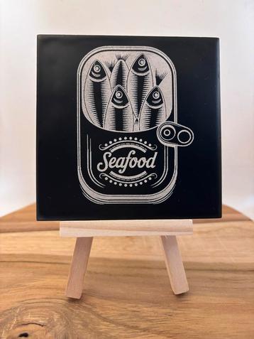 Decoratief Tegeltje 10x10 - Sardines beschikbaar voor biedingen