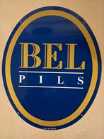 Bel Pils Origineel Reclamebord Metaal Br. Duvel Moortgat, Verzamelen, Ophalen, Zo goed als nieuw, Reclamebord, Plaat of Schild