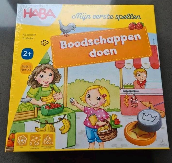 HABA Mijn Eerste Spellen - Boodschappen doen (nieuw in doos), Hobby en Vrije tijd, Gezelschapsspellen | Bordspellen, Nieuw, Een of twee spelers