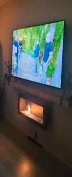 Bio ethanol haard zwart met glas plaat, Huis en Inrichting, Ophalen, Zo goed als nieuw, Vrijstaande haard, Overige soorten