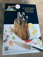 Nieuwe Tefal Jamie Oliver Messenset 6-delig Hout/RVS, Nieuw, Ophalen of Verzenden, Rvs of Chroom, Vaatwasserbestendig