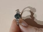 zilveren ring met mosagaat, Sieraden, Tassen en Uiterlijk, Ringen, 18 tot 19, Gebruikt, Ophalen of Verzenden, Dame