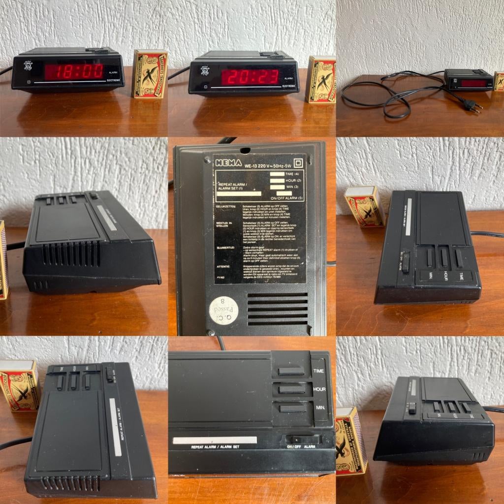 Vintage Hema jaren 80 wekkertje stemverheffing uitzet alarm, Huis en Inrichting, Woonaccessoires | Klokken, Ophalen of Verzenden