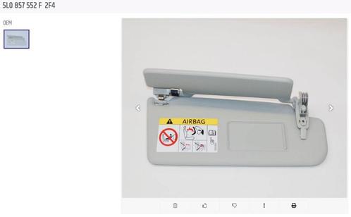 Dubbele zonneklep compleet Skoda, Nieuw, Origineel !, Auto-onderdelen, Interieur en Bekleding, Skoda, Nieuw, Ophalen of Verzenden