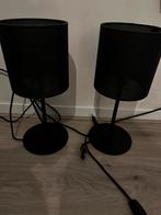 Set van 2 zwarte tafellampen, Ophalen, Zo goed als nieuw, Metaal, Minder dan 50 cm
