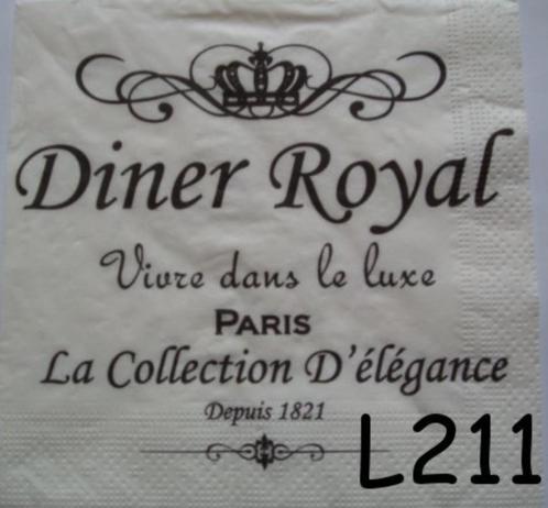 OPRUIMING servetten decoupage – diner royal L211 – 7x, Hobby en Vrije tijd, Knutselen, Nieuw, Materiaal, Verzenden