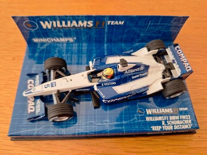Minichamps Williams FW23 R. Schumacher - Keep your distance, Hobby en Vrije tijd, Modelauto's | 1:43, Zo goed als nieuw, Auto