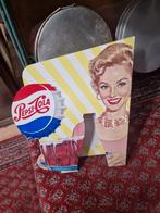 Pepsi cola reclame karton op fles, Verzamelen, Ophalen of Verzenden, Zo goed als nieuw, Reclamebord