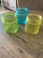 3 Leuke glazen sierpotten, Overige materialen, Ophalen of Verzenden, Zo goed als nieuw, Minder dan 25 cm