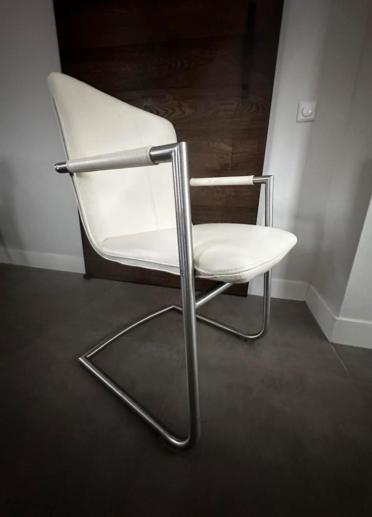 4/6/8/10 crème leder Henders & Hazel design eetkamerstoelen, Huis en Inrichting, Stoelen, Zo goed als nieuw, Vijf, Zes of meer stoelen