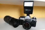 Canon AE-Program+F.1,8 50mm+F.4,5 85-210mm + Canon 188A flit, Ophalen of Verzenden, Zo goed als nieuw, Spiegelreflex, Canon