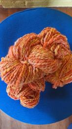 Wolmix calciet handgesponnen 305g - geel oranje, Ophalen of Verzenden, Nieuw, Breien of Haken, Wol of Garen