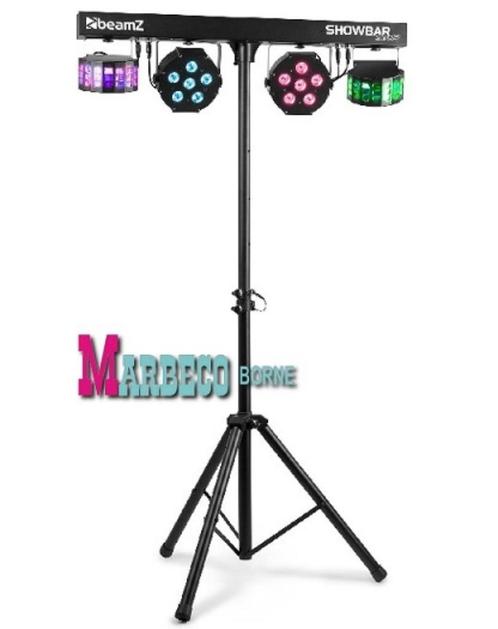 LED ShowBar 2x PAR, 2x Derby, Accu, PartyBar, Sound, DMX, Muziek en Instrumenten, Licht en Laser, Nieuw, Licht, Geluidgestuurd