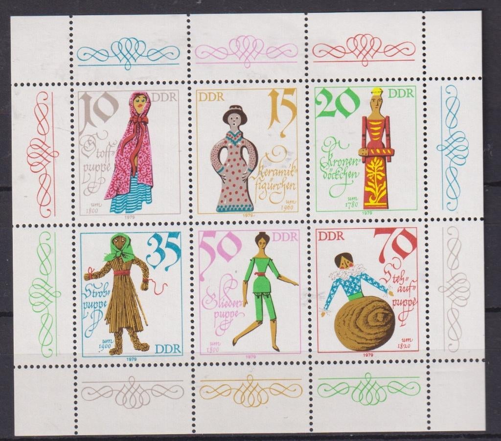 DDR 1979 Blok Poppen, Verzenden, DDR, Postfris