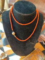 Antieke Bloedkoraal Ketting - 70cm, Gebruikt, Ophalen of Verzenden, Steen of Mineraal, Met edelsteen