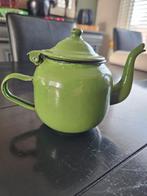 Vintage groene emaille theepot, Antiek en Kunst, Antiek | Emaille, Verzenden